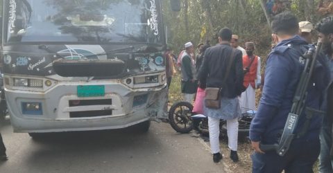 কুলাউড়ায় বাস-মোটরসাইকেলের মুখোমুখি সংঘর্ষ, পাওয়ার গ্রিডের টেকনিশিয়ান দুইজন নিহত