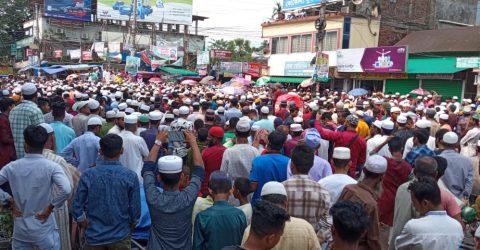 সুনামগঞ্জে ইমাম-মোয়াজ্জিন পরিষদের বিক্ষোভ-সমাবেশ