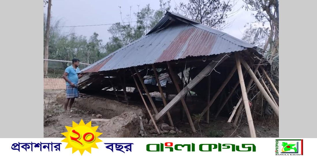 কুলাউড়ায় আকস্মিক ঘূর্ণিঝড়ে শতাধিক ঘরবাড়ি বিধ্বস্ত