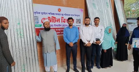 কুলাউড়ায় প্রাকৃতিক দুর্যোগে ক্ষতিগ্রস্ত  পরিবারের মাঝে ঢেউটিন বিতরণ
