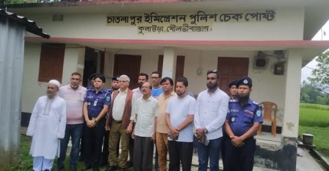 চাতলাপুর স্থল শুল্ক স্টেশন ও চেকপোস্ট পরিদর্শনে সিলেটে নিযুক্ত ভারতের সহকারী হাইকমিশনার শ্রী চন্দর শেখর