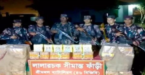 কুলাউড়ায় বিজিবির  অভিযানে আনুমানিক ২ লাখ ৭০ হাজার টাকা ভারতীয় নাসির পাতার বিড়ি উদ্ধার