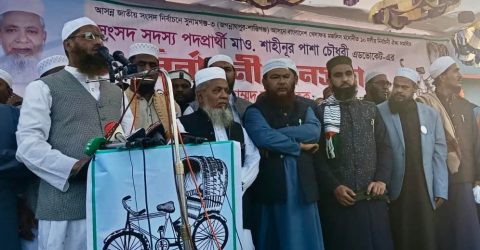 জগন্নাথপুরে মামুনুল হক-ইনসাফের বাংলাদেশ গড়তে পাশাকে রিকশায় ভোট দিন