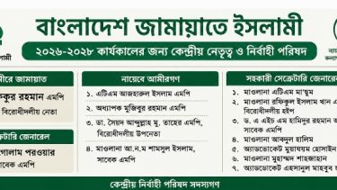 বাংলাদেশ জামায়াতে ইসলামী’র নতুন কেন্দ্রীয় নেতৃত্ব ঘোষণা