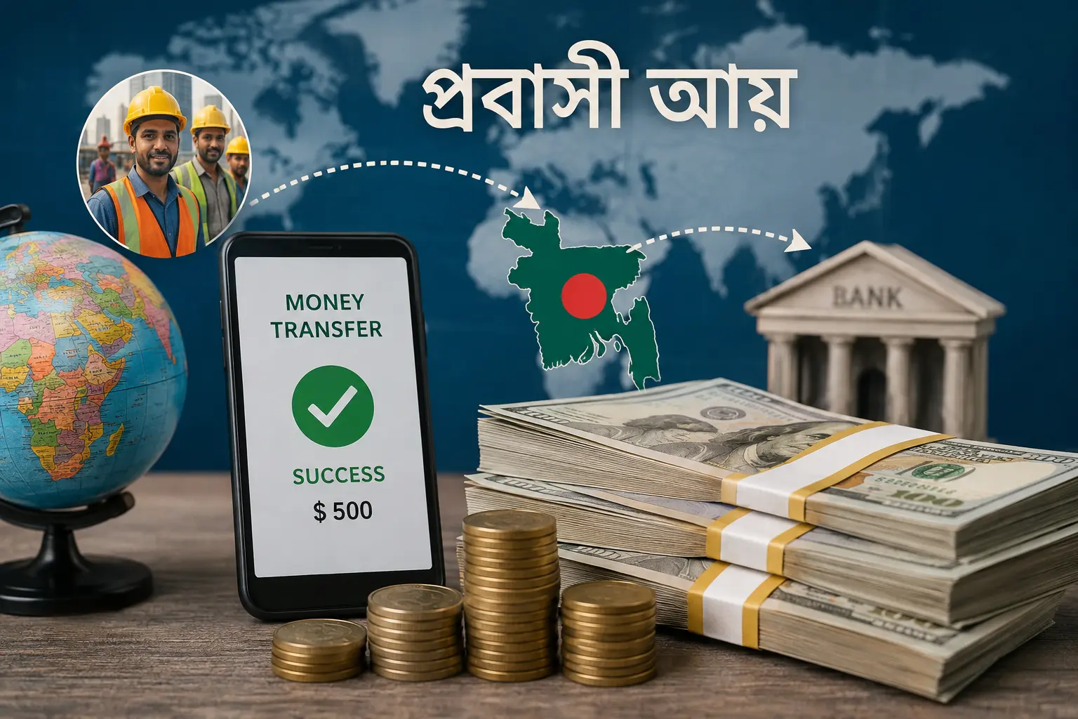 প্রবাসী আয়ে টানা দ্বিতীয় মাসেও ৩ বিলিয়ন ডলারের নিচে বাংলাদেশ